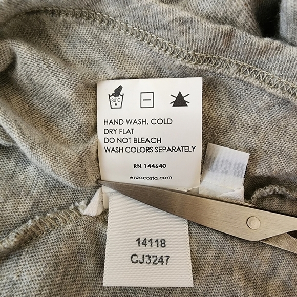 Enza Costa Lace Up Shoulder Cashmere Long Sleeve Top Size Medium - Picture 12 of 17